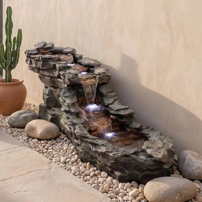 Nile Fountain - With 1 Year Warranty, Multi Color, Graceful Fountain, Polyresin ,For Creating Soothing Water Displays In Gardens, Patios, Entrances