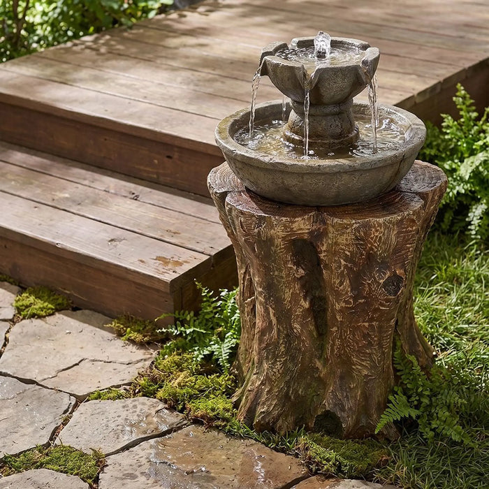 Fountain Stand 38X45X48Cm, Multi Color, Majestic Fountain, Polyresin ,For Creating Soothing Water Displays In Gardens, Patios, Entrances, Courtyards