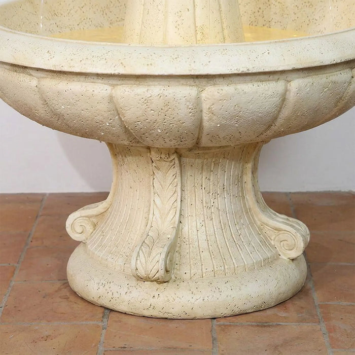 Imperial Two-Tier Lion Head Fountain - Multi Color, Serene Fountain, Polyresin ,For Creating Soothing Water Displays In