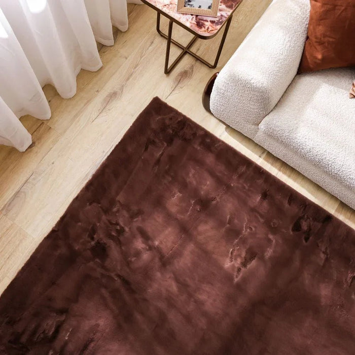 Plush Solid Soft Fur Rugs 80X150 Light Brown