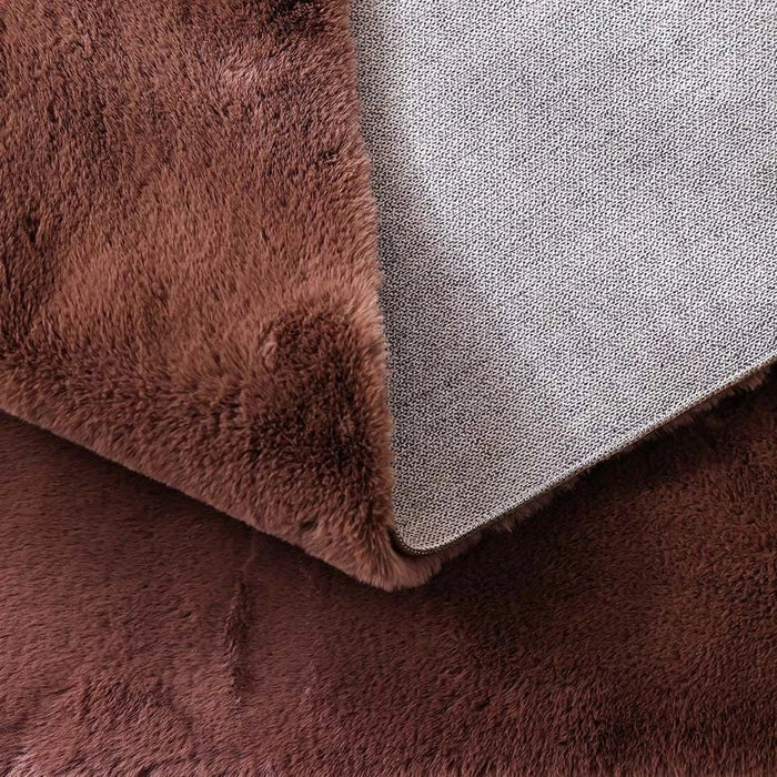 Plush Solid Soft Fur Rugs 80X150 Light Brown