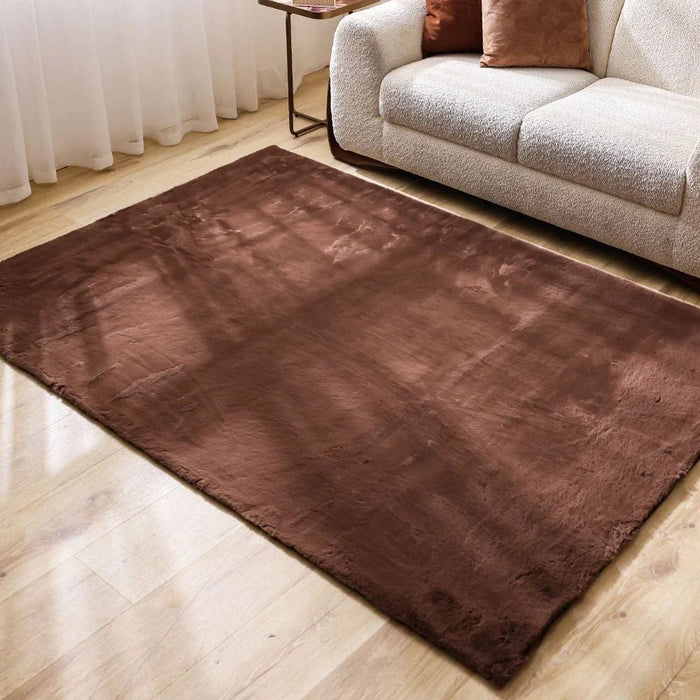 Plush Solid Soft Fur Rugs 120X180 Light Brown
