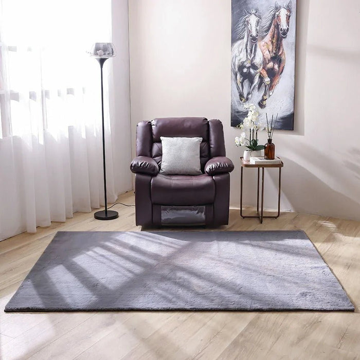 Plush Solid Soft Fur Rugs 80X150 Dark Grey