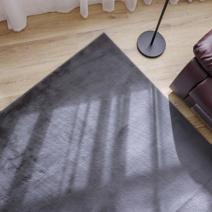 Plush Soft Fur Solid Rug - Dark Grey - 200x300 cm
