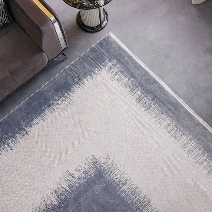 Luxura Art Silk Modern Contemporary Rug-Blue-240x340 cm
