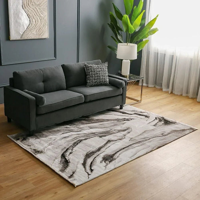 Galeria Lux Abstract Rug - Grey & White - 240x340 cm