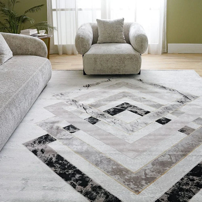 Galeria Lux Modern Rug - Grey & White - 160x230 cm