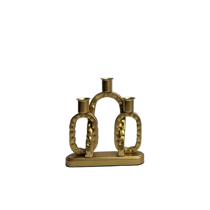 Mirabella Metal Candle Holder 25.5X5X22.5 cm -Gold