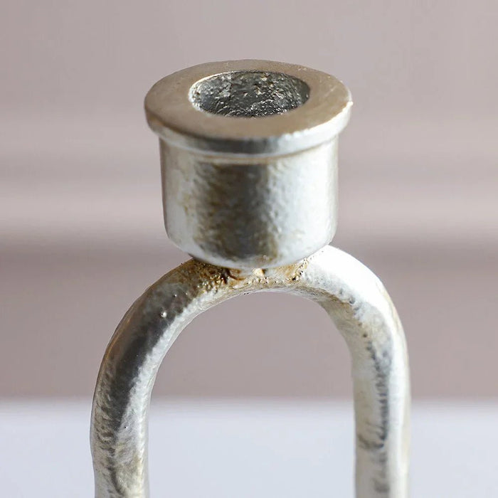 Mirabella Metal Candle Holder 7.5X7.5X18.5 cm -Chrome