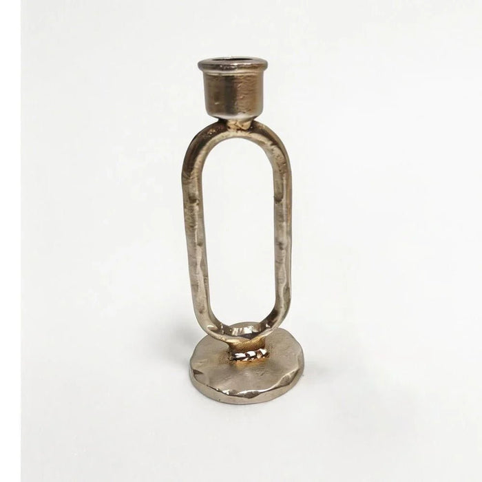 Mirabella Metal Candle Holder 7.5X7.5X18.5 cm -Chrome