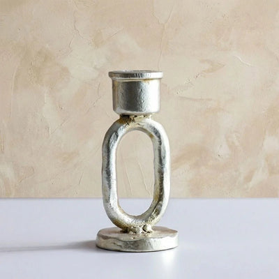 Mirabella Metal Candle Holder 5.5X5.5X12 cm -Chrome