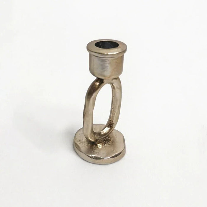 Mirabella Metal Candle Holder 5.5X5.5X12 cm -Chrome