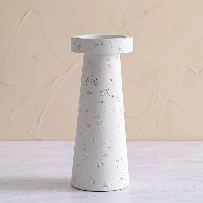 Mirabella Polyresin Candle Holder 12.7X12.7X30.5 cm -White