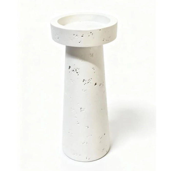 Mirabella Polyresin Candle Holder 12.7X12.7X30.5 cm -White