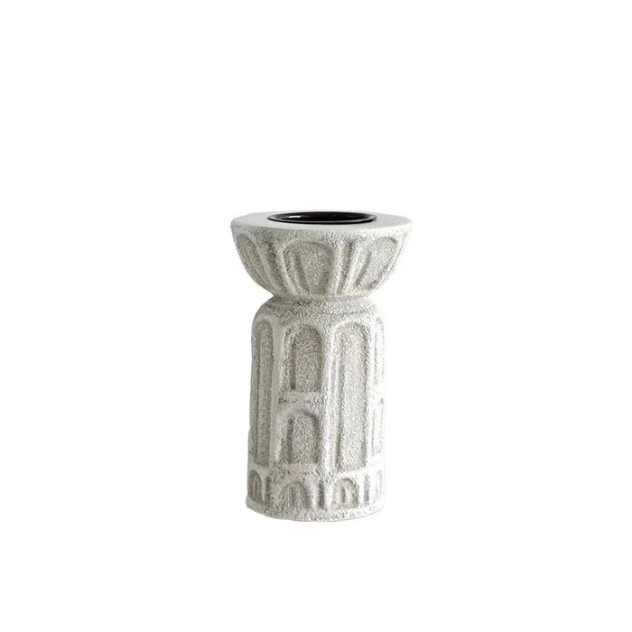 Mirabella Polyresin Candle Holder 8X8X12 cm -Grey