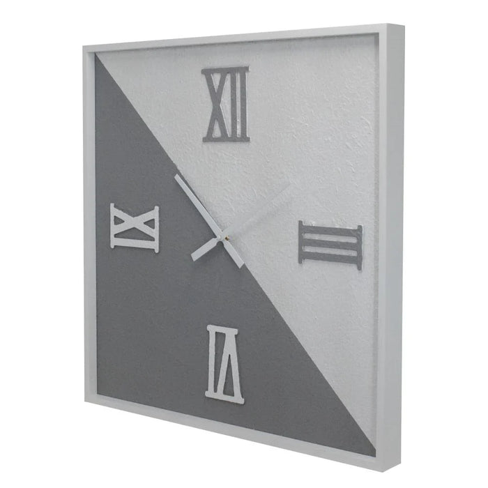 Cambridge Wood Square Grey Wall Clock 60x60x4.5Cm