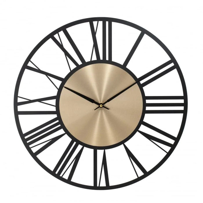 Cambridge Alum Industrial Gold- Black Wall Clock 60x60Cm
