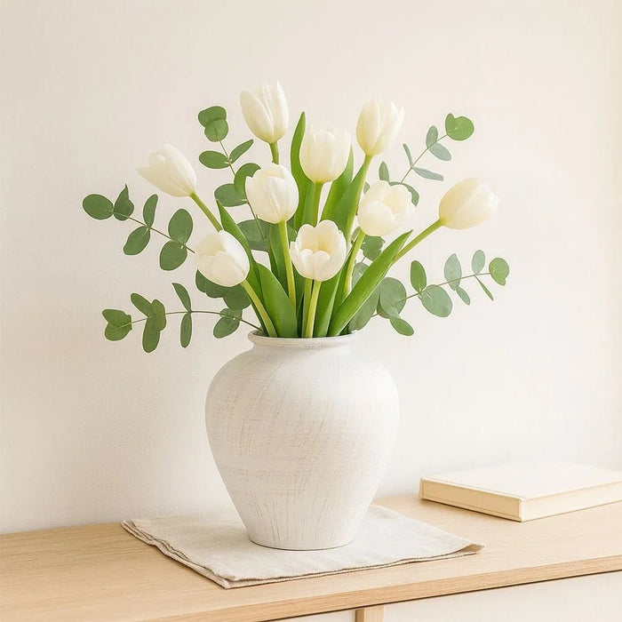 Euphoria Terracota Bouquet Vase Antique White 28X28X30.5Cm