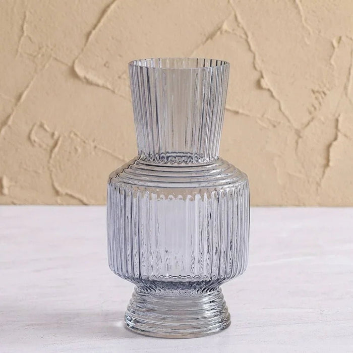 Mirabella Glass Vase 13.5X13.5X25 cm -Grey