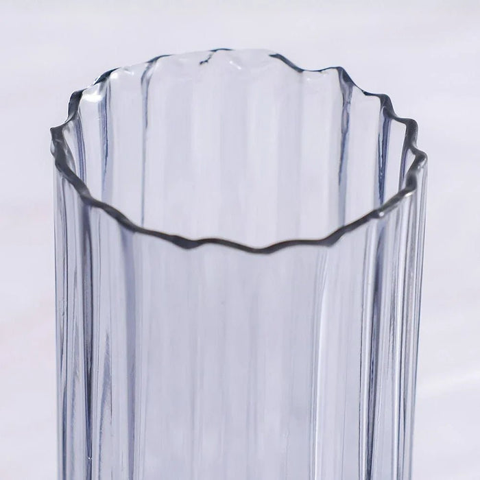 Mirabella Glass Vase 10X10X25.5 cm -Grey