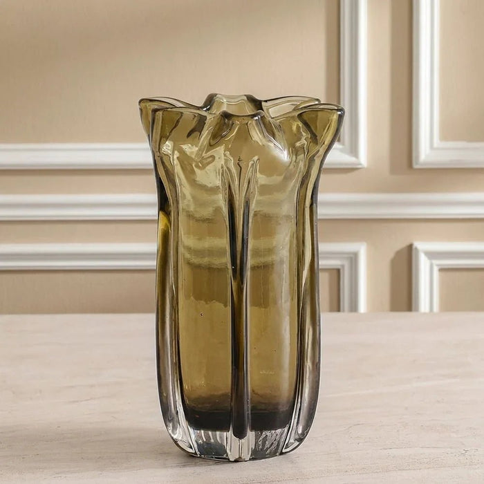 Mirabella Glass Vase 13X13X24.5 cm -Brown