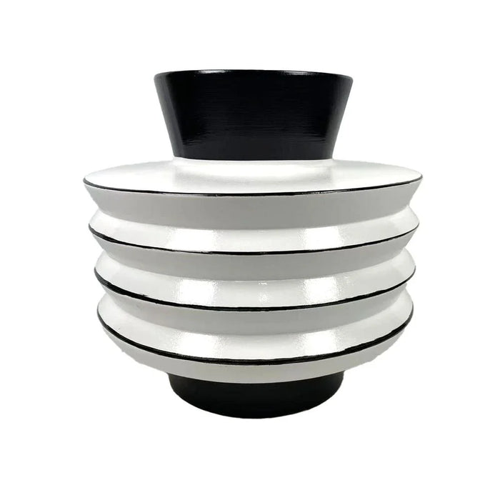 Mirabella Ceramic Vase 30X30X30 cm -Black/White