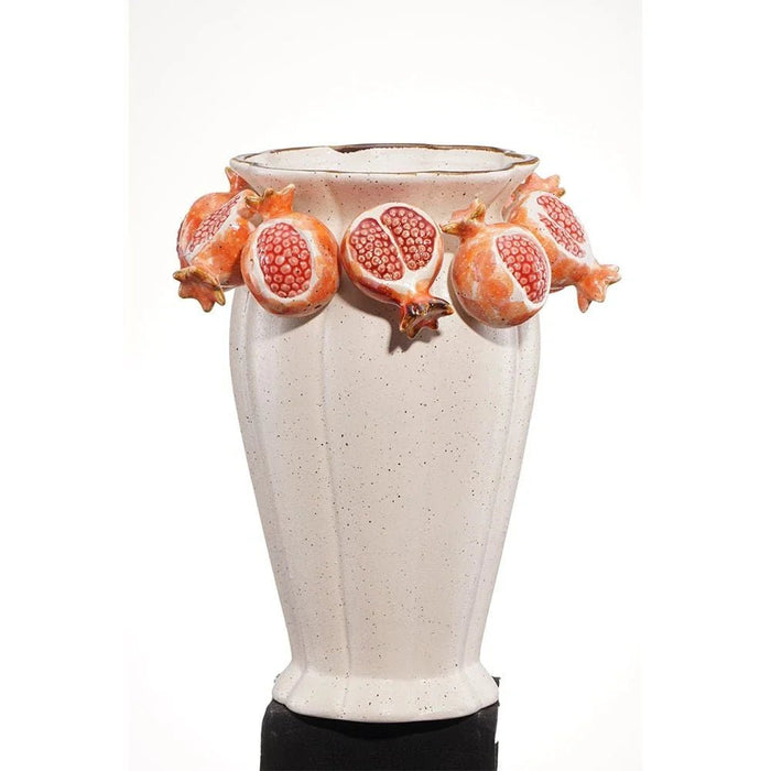 Cerelia Pomegranate Vase 24.2X24.200X3001Cm -Cream/Red