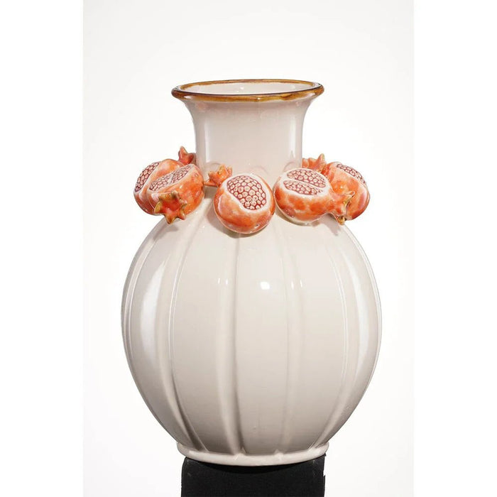Cerelia Pomegranate Vase 24.5X24.5X34Cm -Cream/Red