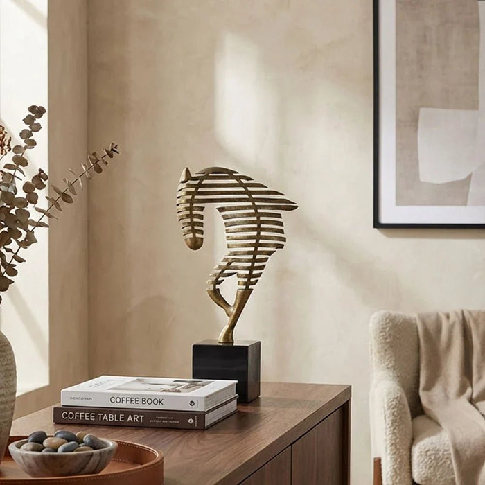 Mirabella Horse Table Decor 14X6X28 cm -Gold