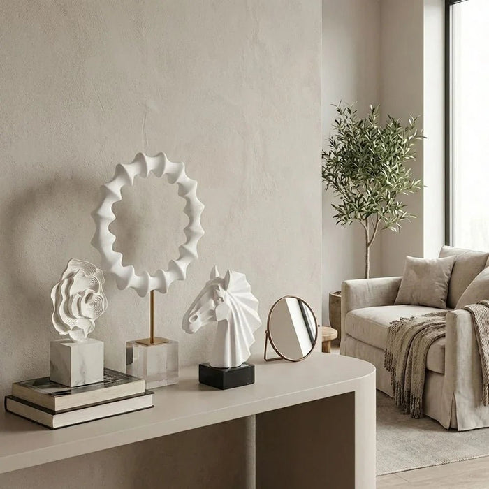 Mirabella Horse Sculpture Decor 21.5X21.5X23 cm -White