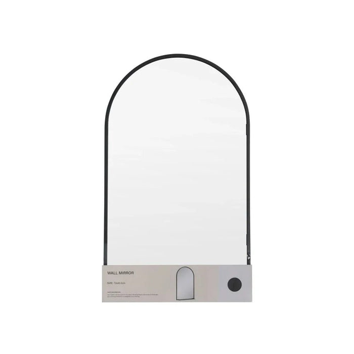 Zenora Metal Wall Mirror With Shelf 72X42.2X2Cm Black
