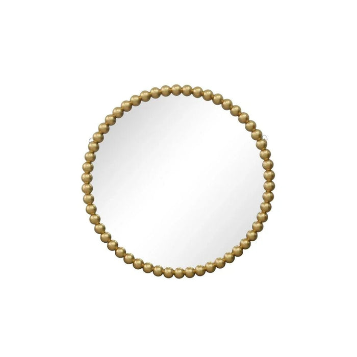 Zenora Bead Round Mirror 80X80X3Cm Gold