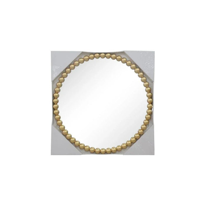 Zenora Bead Round Mirror 80X80X3Cm Gold