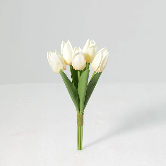 Fernza Tulip Bouquet White H37Cm
