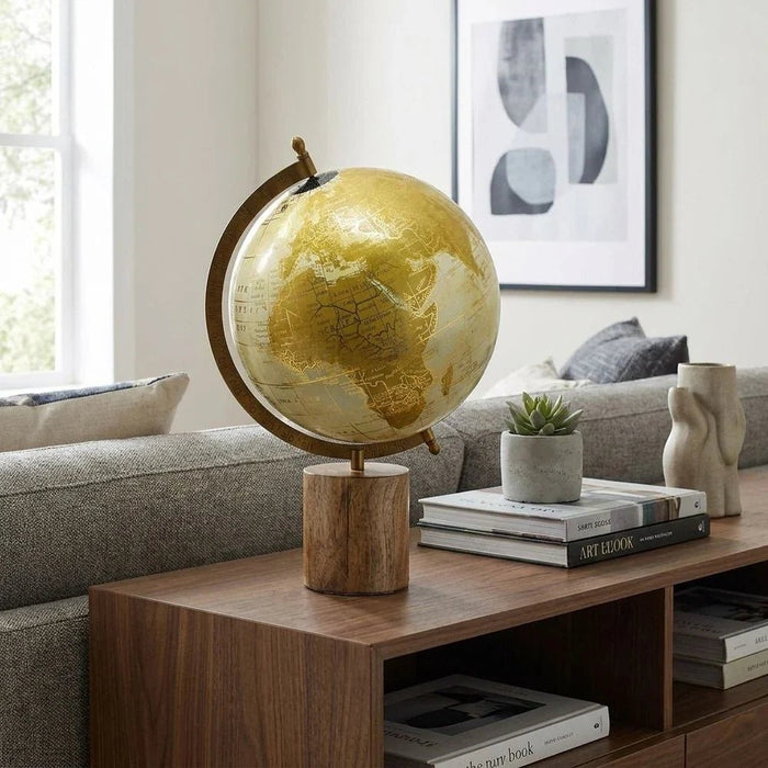 Royalus Globe With Wooden Log Base 35Hcm
