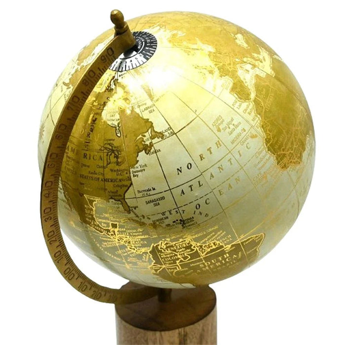 Royalus Globe With Wooden Log Base 35Hcm