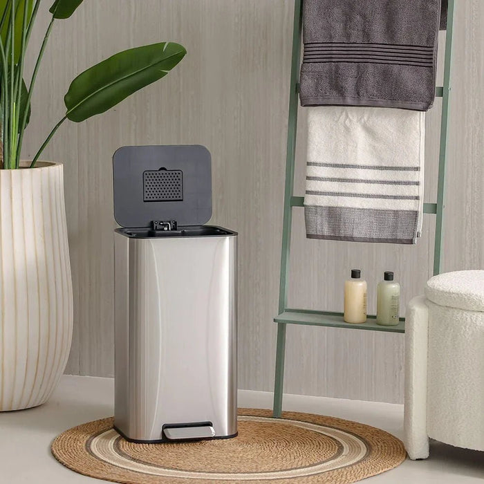 Falcon 30L Stainless Steel Pedal Bin,Soft Close,Stainless Steel Matte Finish 32.5 X 31.8 X 61.9 CM SK19007B-002