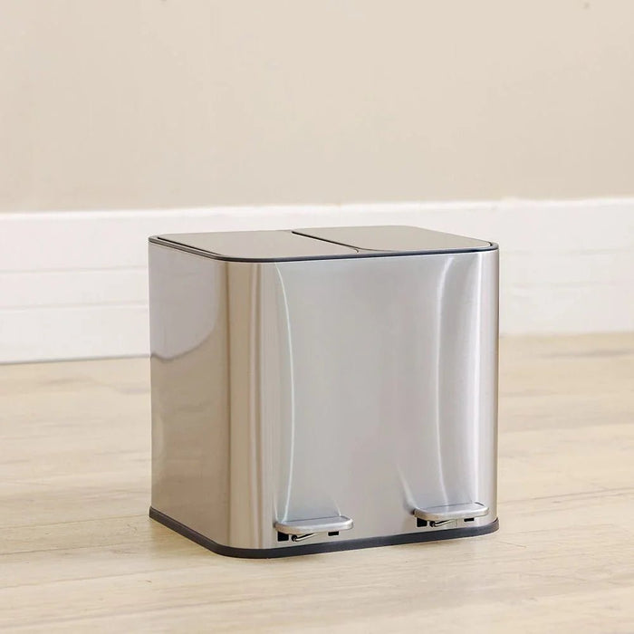 Orchid SS 10L Rect Dual Bin With Soft Close