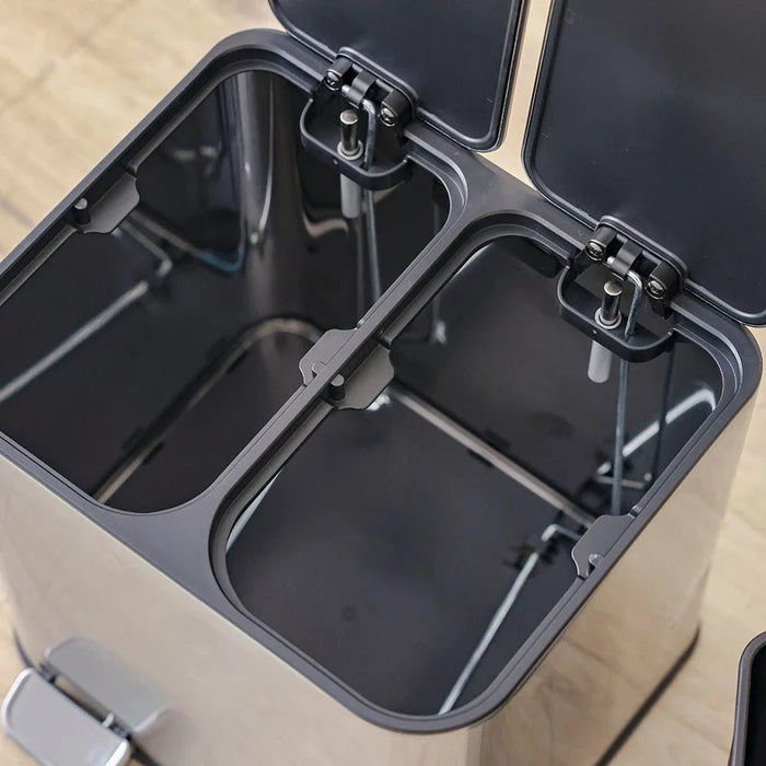 Orchid SS 10L Rect Dual Bin With Soft Close