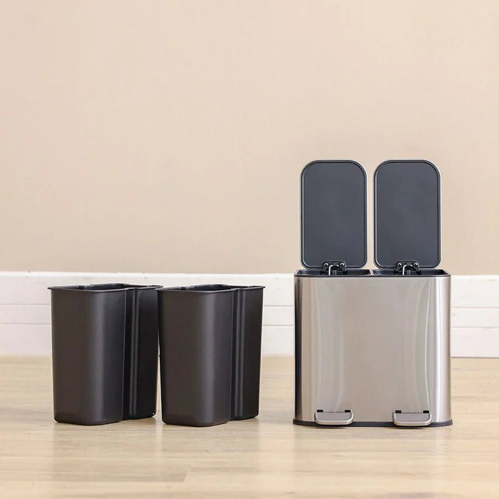 Orchid SS 10L Rect Dual Bin With Soft Close