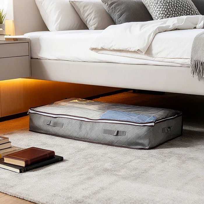 Velora Underbed Fabric Storage Rack 100X50X15 Cm Grey