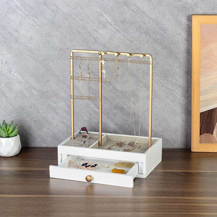 Velora Jewelry Organizer With Drawer 21 X 12.5 X 26 Cm White