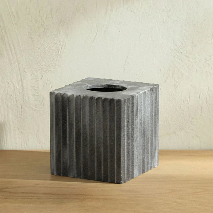 Velora Resin Square Shape Tissue Box 15 X 15 X15 Cm Grey