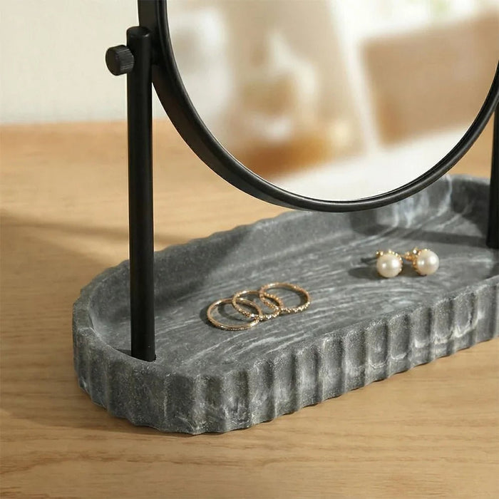 Velora Mirror With Resin Tray 23 X 8.2 X 23Cm Grey