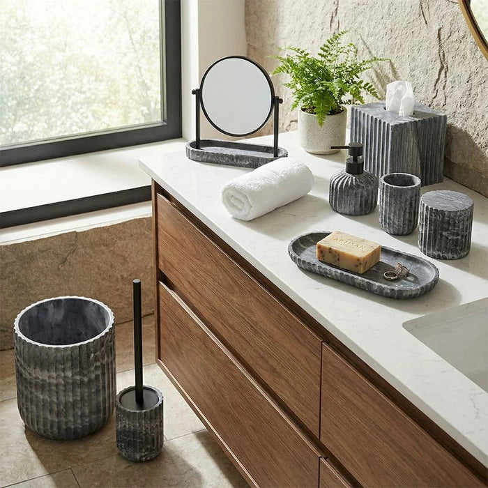 Velora Mirror With Resin Tray 23 X 8.2 X 23Cm Grey