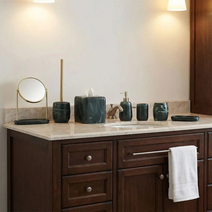 Velora Resin Toilet Brush With Holder 10.4 X 36.5 Cm Dark Green