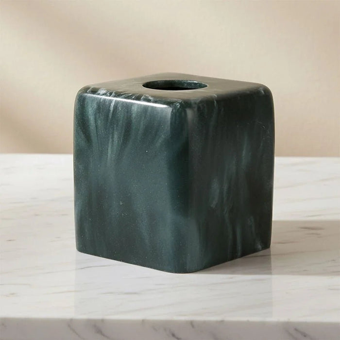 Velora Resin Square Shape Tissue Box 15 X 15 X15 Cm Dark Green