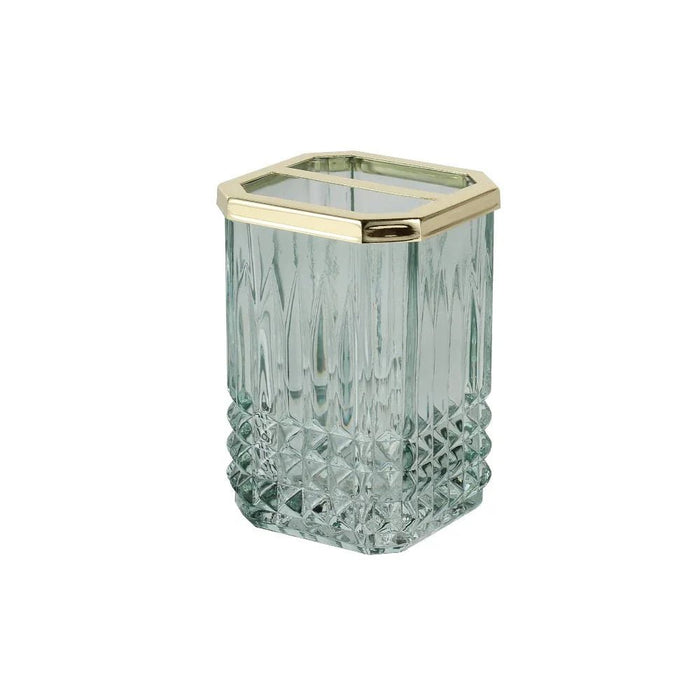 Velora Glass Toothbrush Holder 7.5 X 7.5 X 10.6 Cm Green