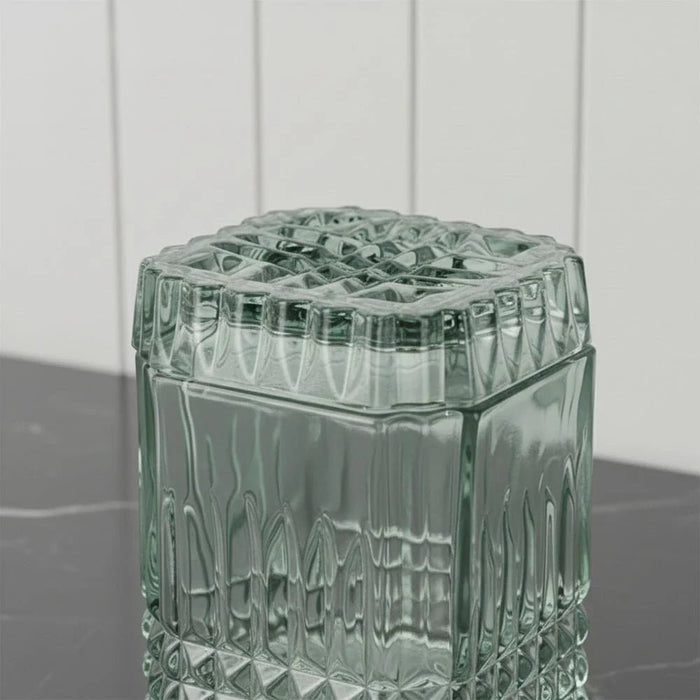 Velora Glass Cotton Jar 8.5 X 8.5 X 11.7Cm Green