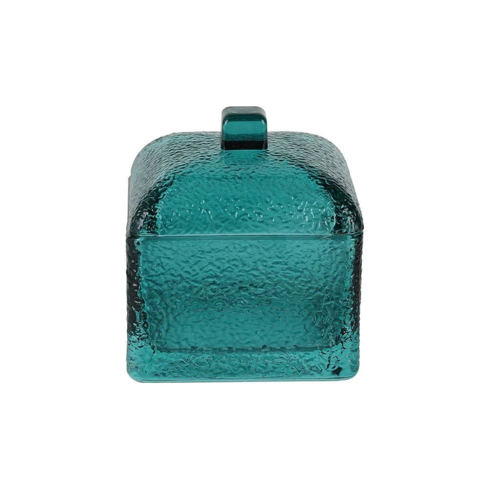 Velora Glass Cotton Box 10.0 X 10.0 X 10.7 Cm Turquoise
